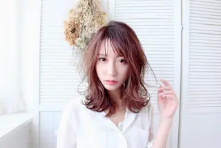 セミロング カラー パーマ ヘアアレンジ リルウヘアー 天王寺のヘアスタイル