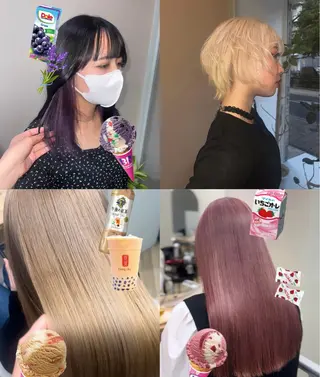 セミロング カラー 岡山ハイトーン・ ルーツカラー/こもものヘアスタイル