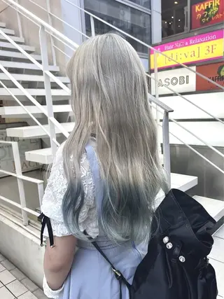 ロング カラー ハイトーンカラー/ 青髪/💙みずき💙のヘアスタイル