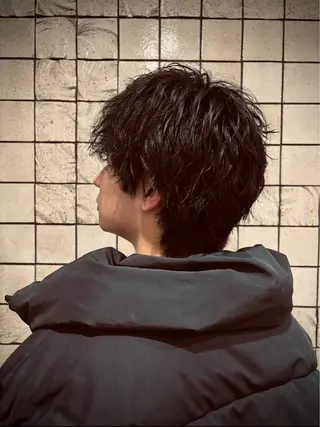ミディアム パーマ メンズ ヒロ銀座 miu 7/1から新宿店のヘアスタイル