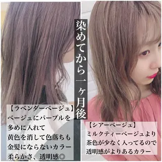 セミロング カラー ヘアアレンジ 外苑前NO.1艶髪 透明感カラーのヘアスタイル