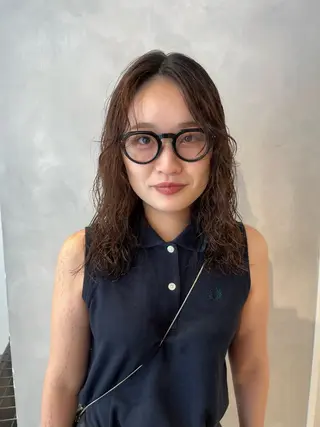 ミディアム カラー パーマ ボブ/ベージュ/ パーマ🪿近森ゆいのヘアスタイル