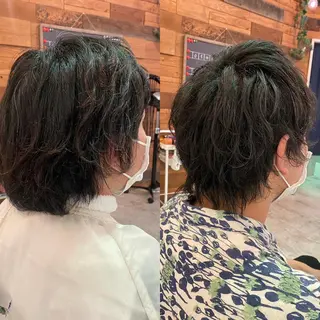 パーマ メンズ 佐々木 雪菜のヘアスタイル