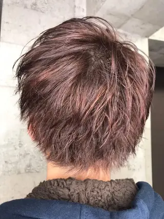 ショート カラー メッシュ&パーマ特化 🔥山田雄大🔥のヘアスタイル