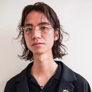 ミディアム パーマ メンズ メンズハイトーン/栄 /イトウタケルのヘアスタイル