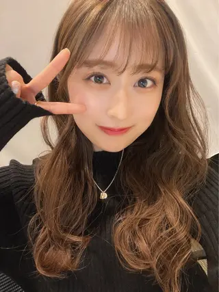 セミロング カラー パーマ ヘアアレンジ VIVIE【ヴィヴィ】所属・髪質改善/韓国風 レイヤー/田村祐樹のヘアスタイル