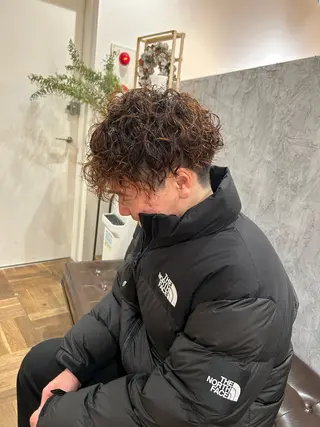 パーマ メンズ 切りっぱなしボブ 大阪梅田/きょうかのヘアスタイル