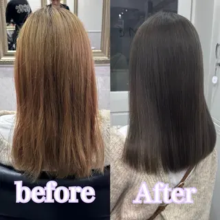 セミロング ハイトーン/ウルフ /エクステ/ましろのヘアスタイル