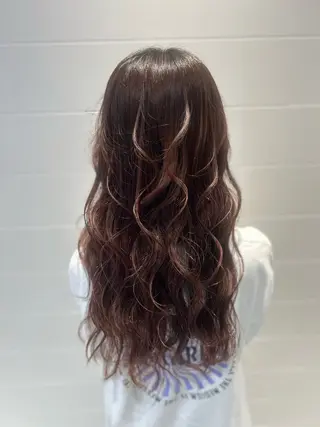 ロング カラー ヘアアレンジ 【シールエクステ/透 明感カラー】さくらのヘアスタイル