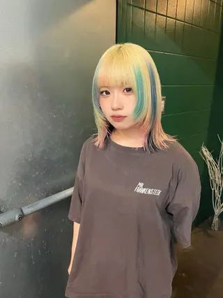 ミディアム カラー Mizuki/府中/ 個性派ハイトーン🍭のヘアスタイル
