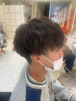 パーマ メンズ ボブ/透明感カラー /nicoのヘアスタイル