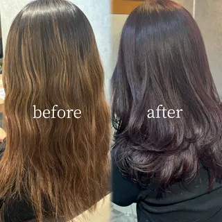 セミロング 赤みオフの透明感職人 /ケア重視の美髪施術のヘアスタイル