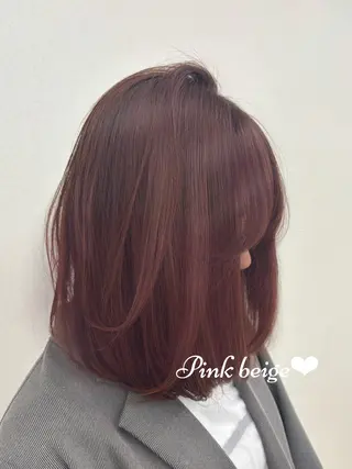 ミディアム カラー さつき/ガーリー モテヘア/上品カラーのヘアスタイル