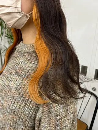 ロング カラー era所属・azumi/ボブ/暖 色/オリーブ/縮毛のヘアスタイル