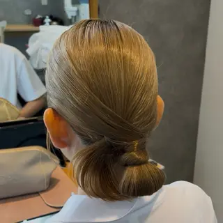ミディアム ヘアアレンジ 野沢 知花のヘアスタイル