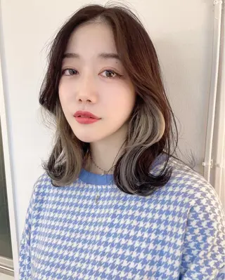 ミディアム カラー シバタ ショウゴのヘアスタイル