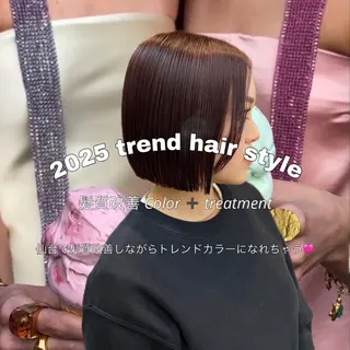 ショート カラー ひより🩷韓国ヘアー _髪質改善カラーのヘアスタイル