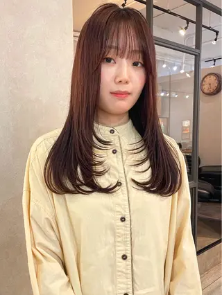 セミロング カラー ERINA/レイヤー /梅田のヘアスタイル