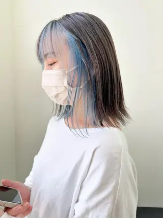 ミディアム カラー ダメージレスブリーチ HIROSHIのヘアスタイル