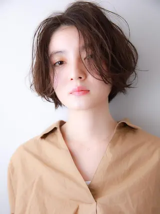 ミディアム カラー パーマ 山下 直人のヘアスタイル