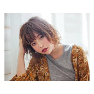 ミディアム パーマ 林 里美のヘアスタイル