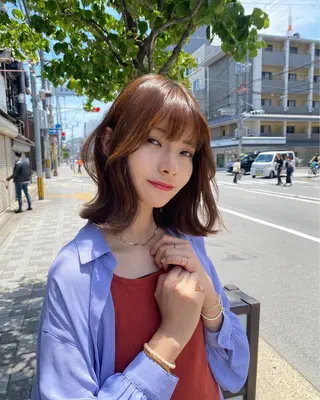 ミディアム カラー レイヤー/艶カラー /韓国ヘア/高松のヘアスタイル