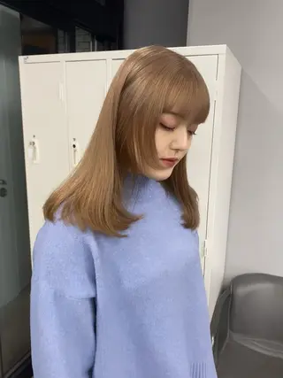 セミロング カラー ヘアアレンジ メンズカットモデル/ 梅田美容室/runaのヘアスタイル