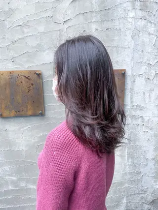 セミロング レイヤー/ショート/ 艶カラー/なかちゃんのヘアスタイル