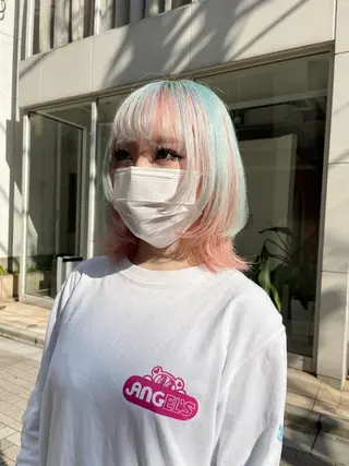 ミディアム カラー meme原宿所属・ブロンド・ハイトーン /遠藤将太のヘアスタイル