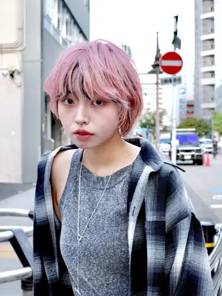 ショート カラー ハイトーン/レイヤー /ウルフ⭐️永田⭐️のヘアスタイル