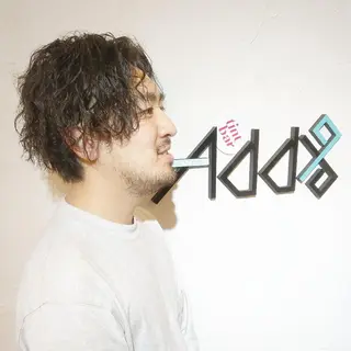 ミディアム パーマ カラー メンズ Add9 柳田健登のヘアスタイル