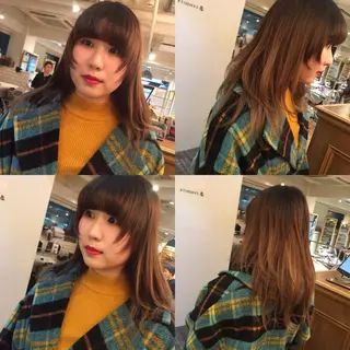 セミロング ホワイト&レイヤーカ ットエクステ長畠俊輔のヘアスタイル