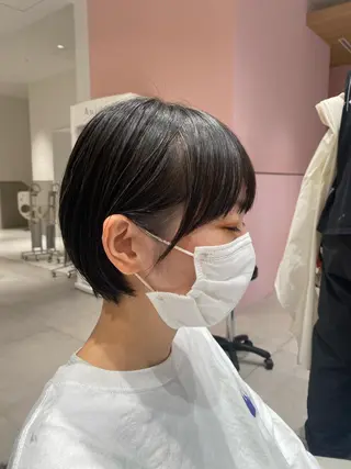 ショート カラー パーマ 小野寺瑞希 /最小顔カットのヘアスタイル