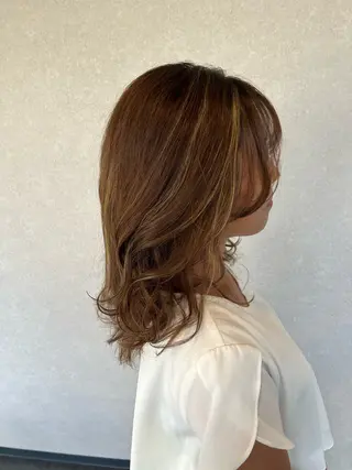 セミロング 髪質改善⚡️カラー 🍀武久 誠🍀のヘアスタイル