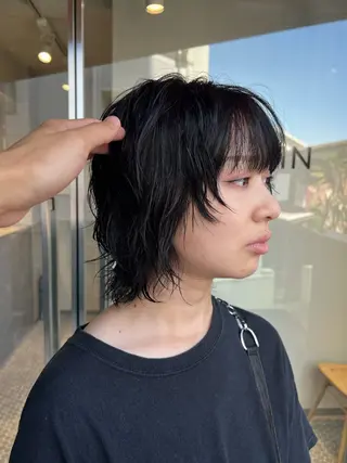 ミディアム パーマ 樋野 亮のヘアスタイル