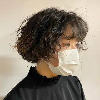 ショート パーマ Aust hair Stella新宿所属・Yuki☺︎パーマ レイヤーカットウルフのヘアスタイル