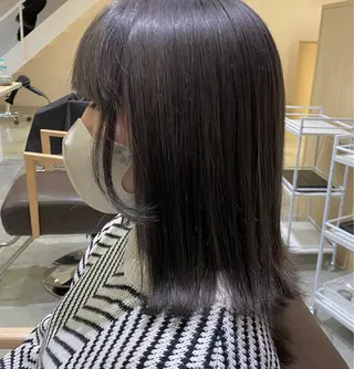 ミディアム カラー ブリーチなしWカラー /酸性ストレート河本のヘアスタイル