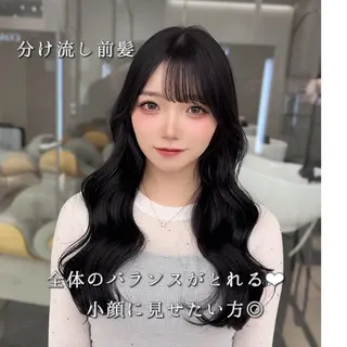 ロング カラー COA GINZA 空也/前髪/顔まわりのヘアスタイル