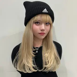 ロング カラー ヘアアレンジ 韓国レイヤーカット /韓国トレンドカラーのヘアスタイル