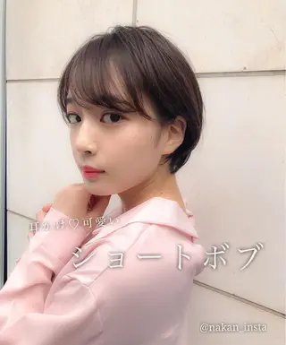 ショート カラー 顔周りレイヤー/ボブ 銀座✨中野まさひろのヘアスタイル