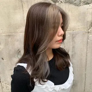 ミディアム カラー 韓国×巻ける髪質改善 💍maki💍のヘアスタイル