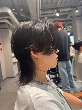 ミディアム メンズ 韓国特化🇰🇷愁斗 センターパートパーマのヘアスタイル