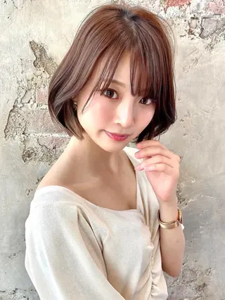 ミディアム カラー パーマ ヘアアレンジ Surpass所属・🌈小顔似合わせ SHIHO🌈のヘアスタイル