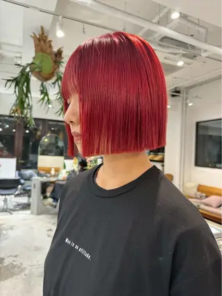 カラー カラー特化美容師 オレンジカラーのヘアスタイル