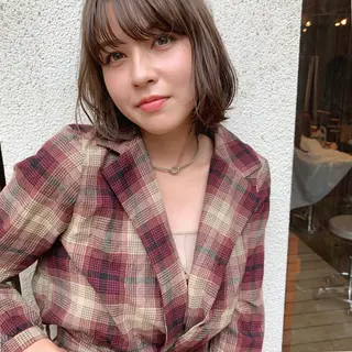 ミディアム パーマ 銀座🤍ボブ/ ミディアム/佐野夢美のヘアスタイル