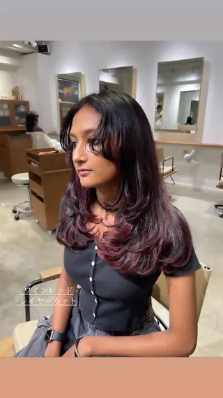 ロング カラー ナガミネアリサ/ 学芸大学/海外ヘアのヘアスタイル