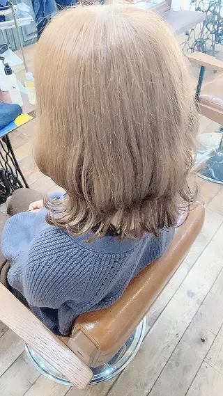 ミディアム カラー ヘアアレンジ 國分 伸也のヘアスタイル