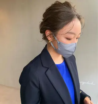 ミディアム ヘアアレンジ ブリーチ/アレンジ 天満/chihiroのヘアスタイル