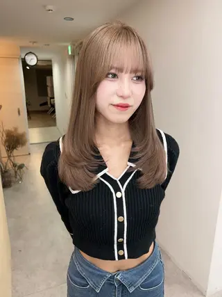 セミロング カラー 韓国レイヤー/ハイ トーン/優太のヘアスタイル