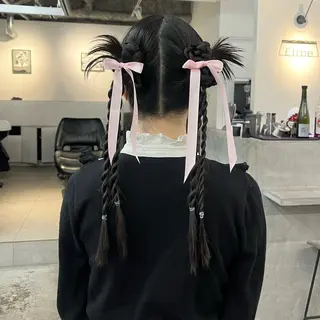 ロング ヘアアレンジ Qin所属・ルーツカラー 🌟  ミキのヘアスタイル